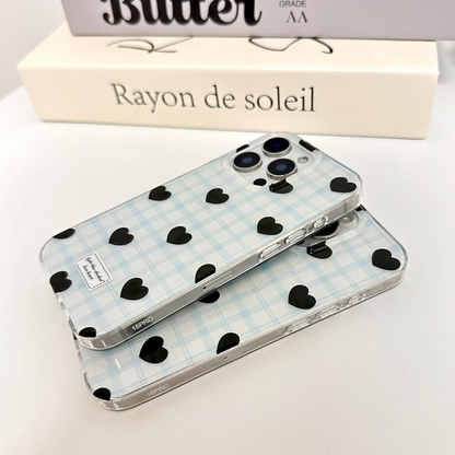 Chic Aesthetic Heart Pattern Phone Case