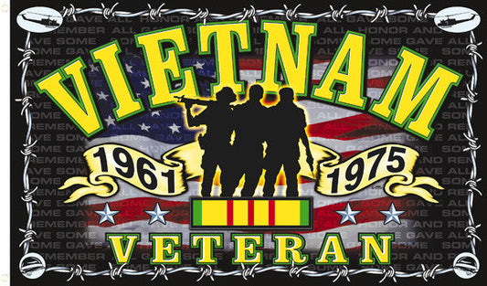 Wholesale VIETNAM VETERAN SOLDIERS DELUXE 3 X 5 FLAG ( sold by the peice )