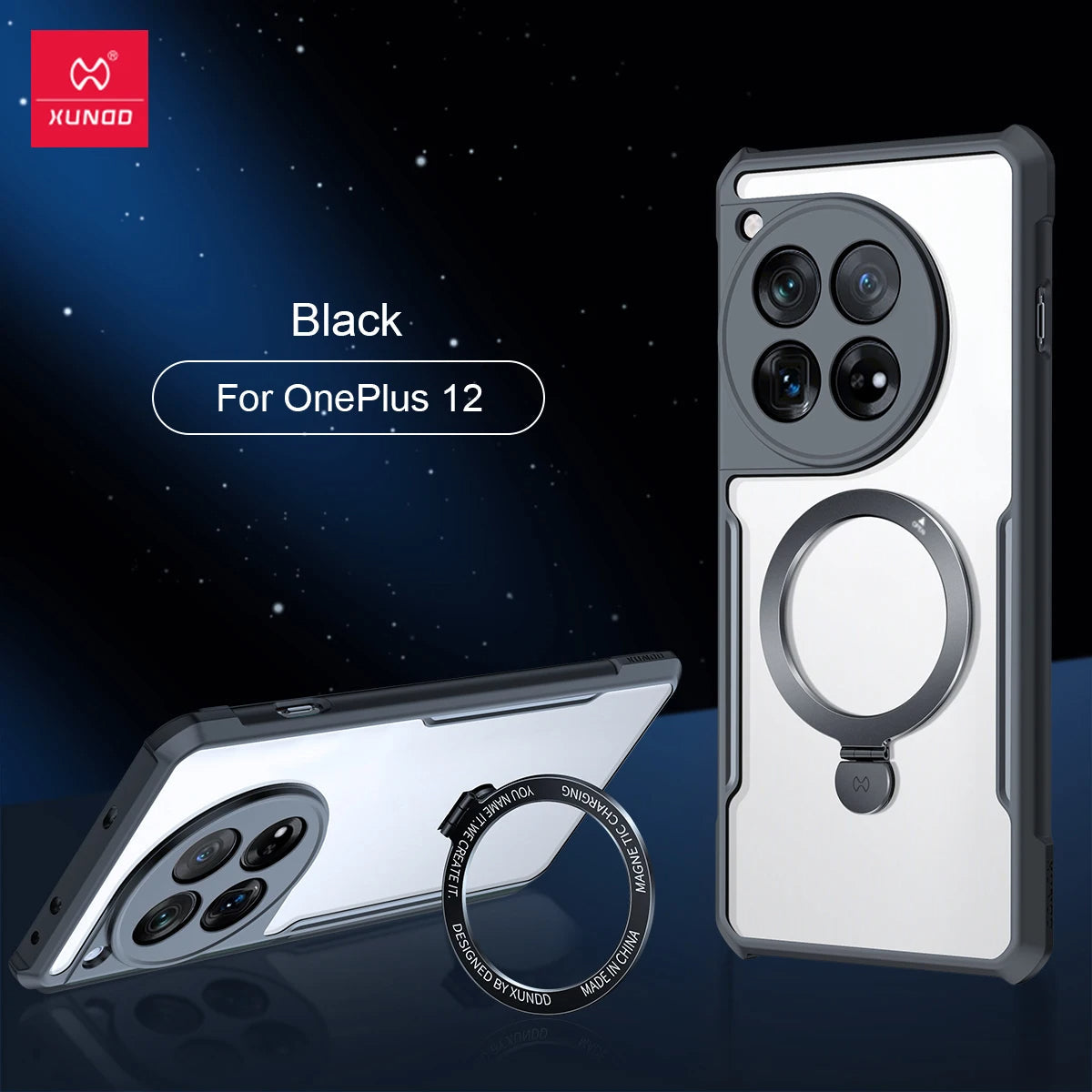 Elegant Transparent Magnetic Ring Case - OnePlus