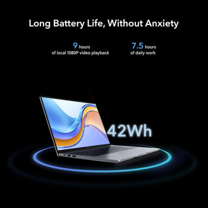 HONOR MagicBook X16 (2024), 12th Gen Intel Core i5-12450H, 16-inch (40.64 cm) FHD IPS Anti-Glare Thin and Light Laptop (8GB/512GB PCIe SSD/Windows 11/ Full-Size Numeric Keyboard /1.68Kg), Gray