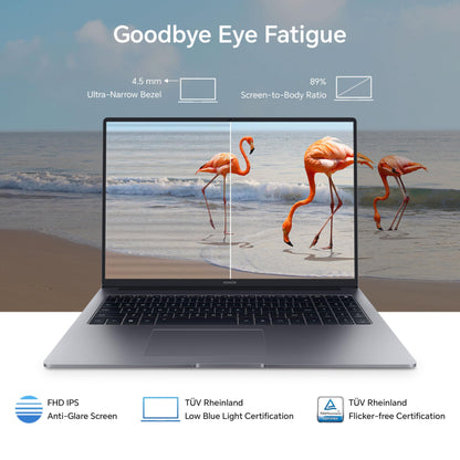HONOR MagicBook X16 (2024), 12th Gen Intel Core i5-12450H, 16-inch (40.64 cm) FHD IPS Anti-Glare Thin and Light Laptop (8GB/512GB PCIe SSD/Windows 11/ Full-Size Numeric Keyboard /1.68Kg), Gray