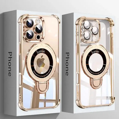 Luxury Plating Magnetic Bracket Case - iPhone
