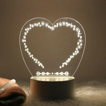 3D Acrylic Message Note Board With Pen LED Night Light