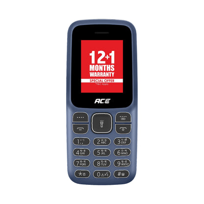 Itel Ace2 Comes with 1.8" Display Size, 1000 mAh Battery, Bluetooth with Kingtalker & Contact icon Support | Deep Blue