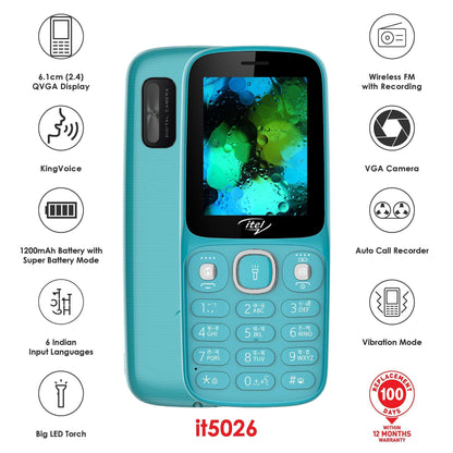 itel it5026 (6.1cm,Kingvoice, Peacock Green)