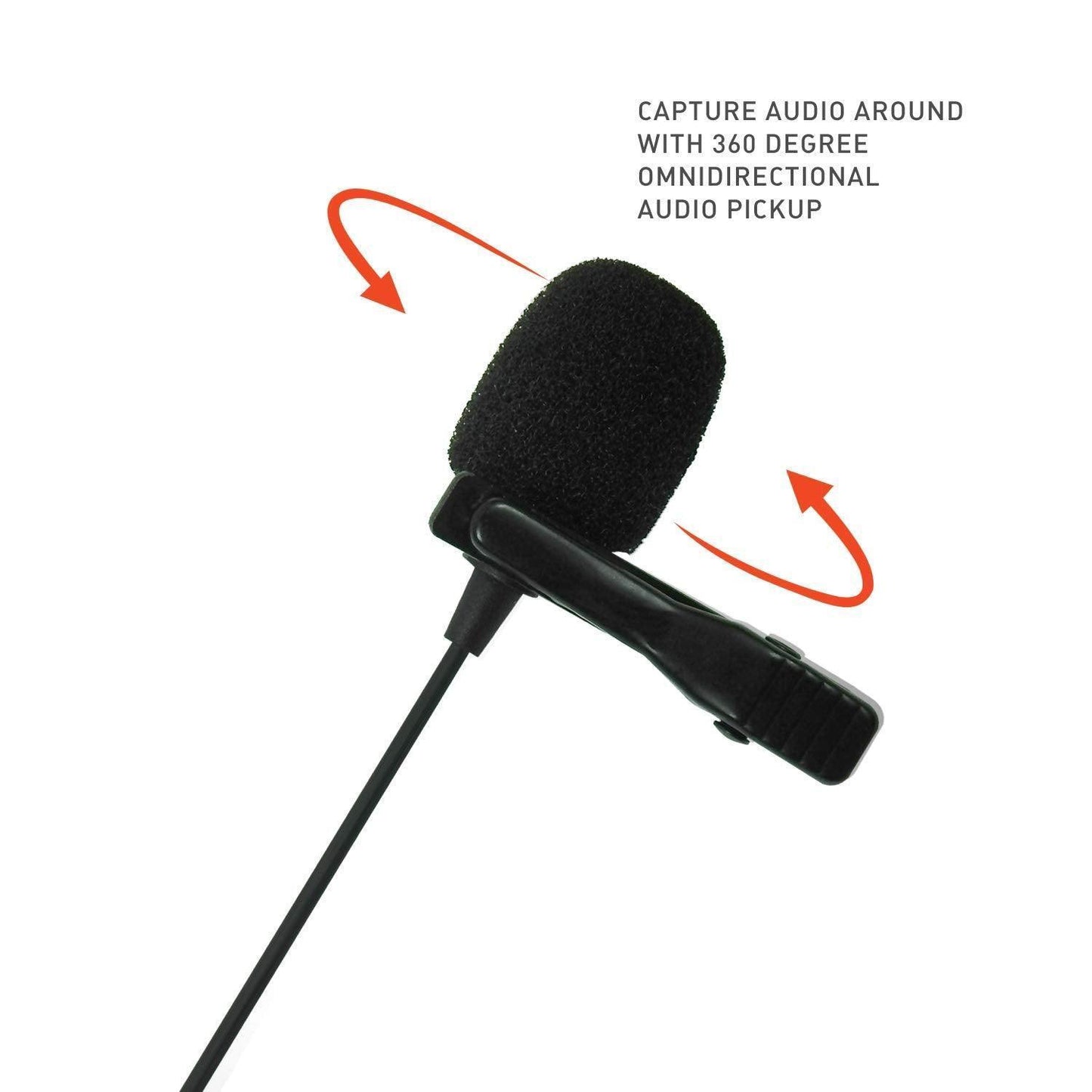 JBL Commercial CSLM20 Auxiliary Omnidirectional Lavalier Microphone, Earphone For calls, Video Conferences, And Monitoring, Black, Small