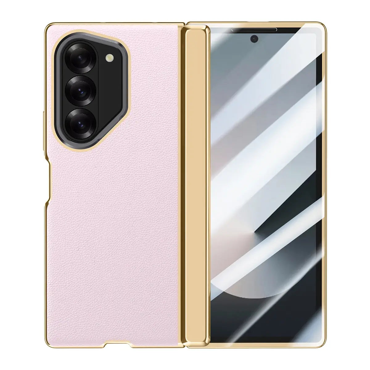 Galaxy Z Fold6 Prestigious Alloy Bracket Leather Case