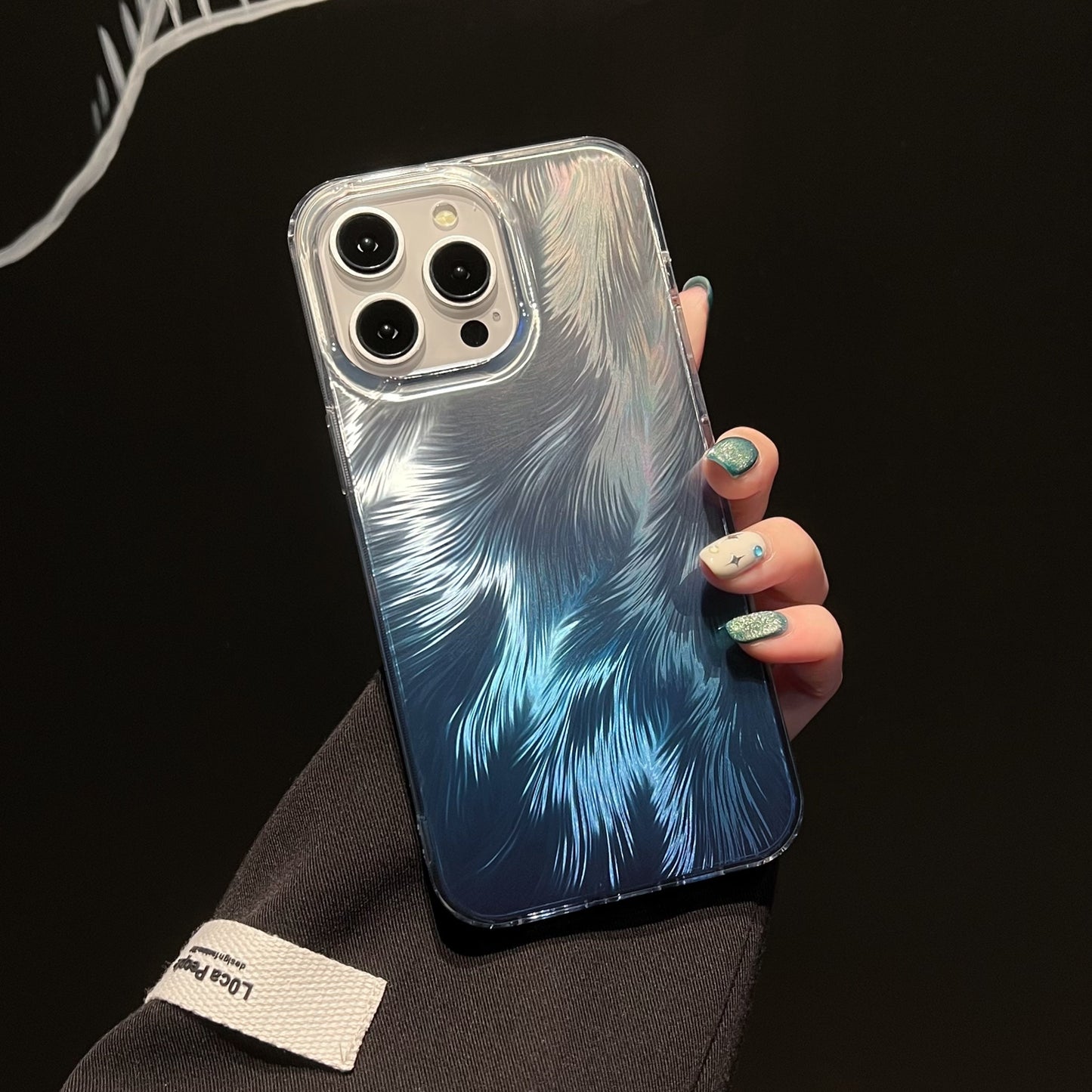 Luxury Feather Gradient Glitter Case - iPhone