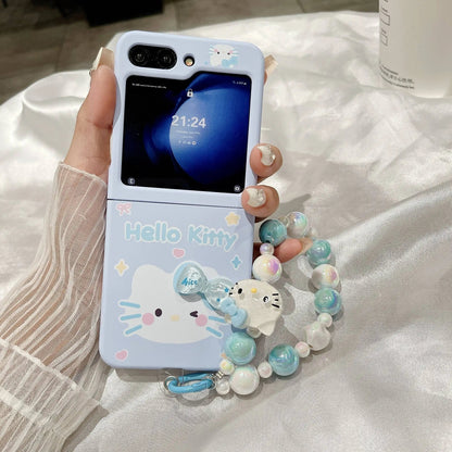 3D Cute Anime Hello Kitty With bracelet Phone Case