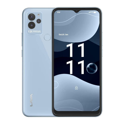 Lava Blaze NXT(Glass Blue, 4GB RAM, 64GB Storage)| 2.3 Ghz Octa Core Helio G37| 13 MP AI Triple Camera |Fingerprint Sensor| 5000 mAh Battery| Upto 7GB Expandable RAM