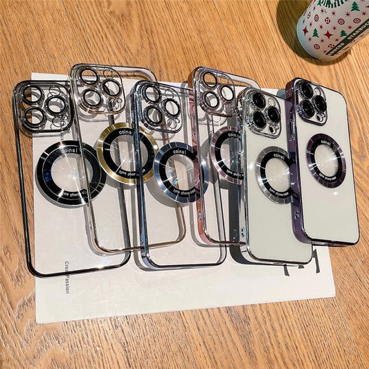 Stylish Plated Frame Lens Guard Case - iPhone