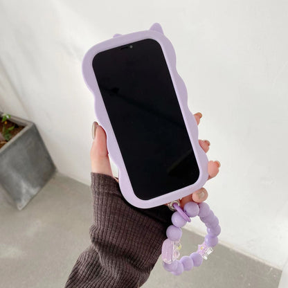 Cute Cartoon Cat Mirror Case with Charm