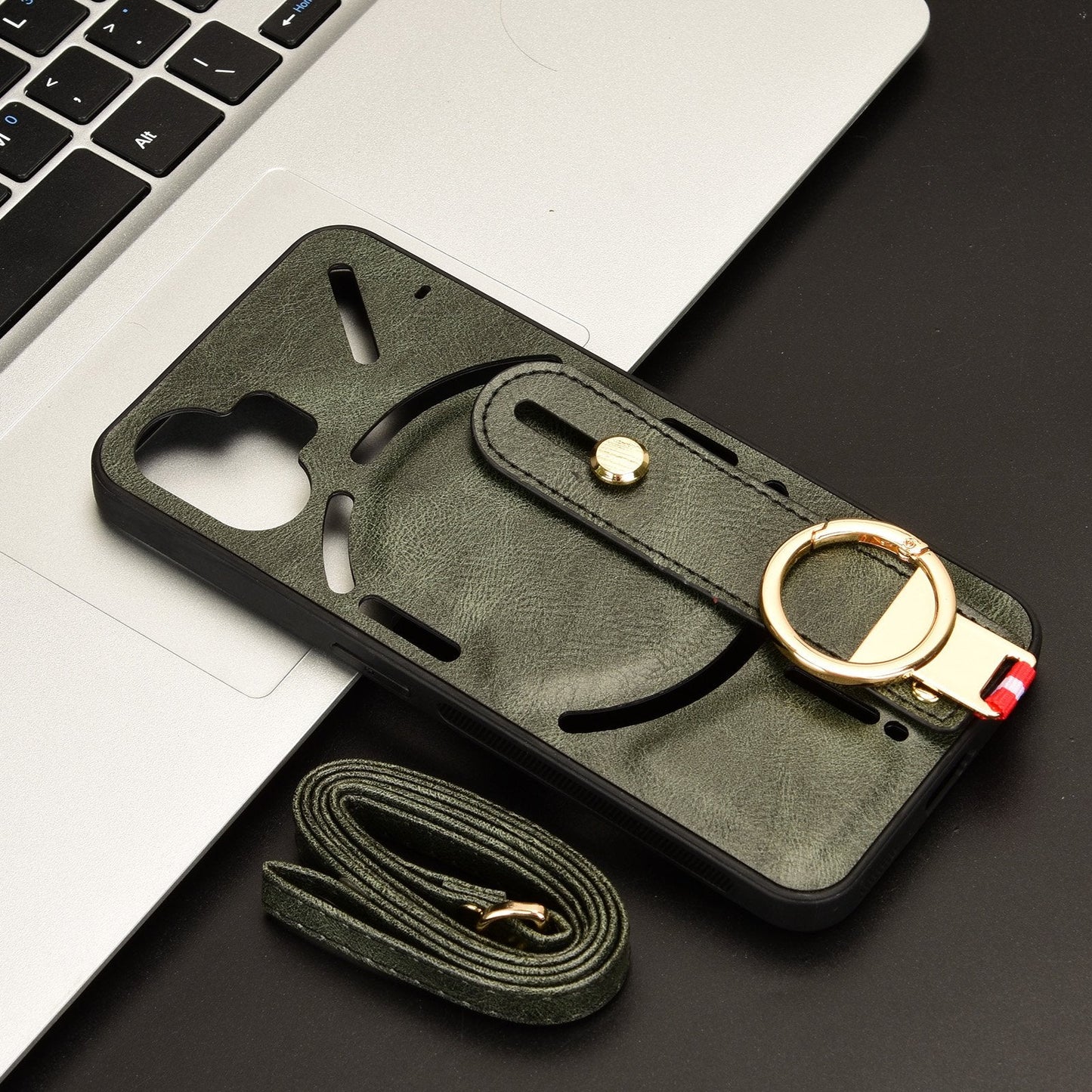 Deluxe Leather Anti-Slip Wrist Strap Case - Nothing