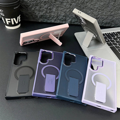 Frosted Elegance Kickstand Magnetic Case - Samsung