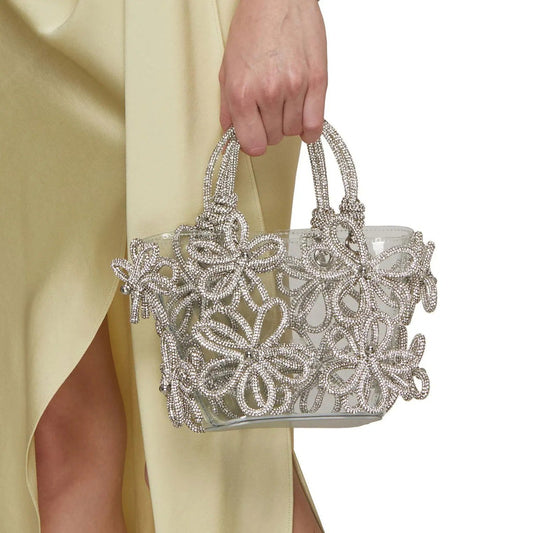 Bloom Rhinestone Pellucid Handbag