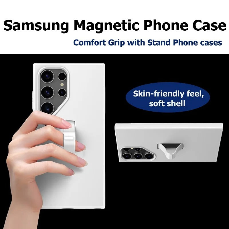 Luxury Magnetic Finger Grip Kickstand Case - Samsung