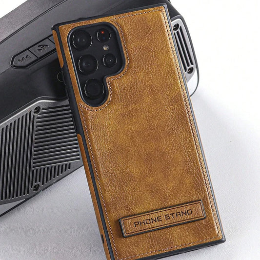 Genuine Leather Bracket Holder Case - Samsung