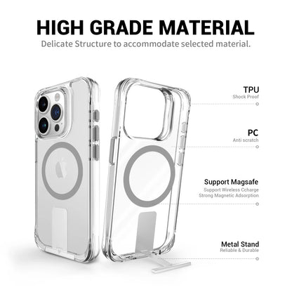 Minimalist Clear MagSafe KickStand Case - iPhone