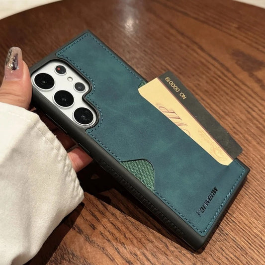 Premium PU Leather Card Holder Case - Samsung