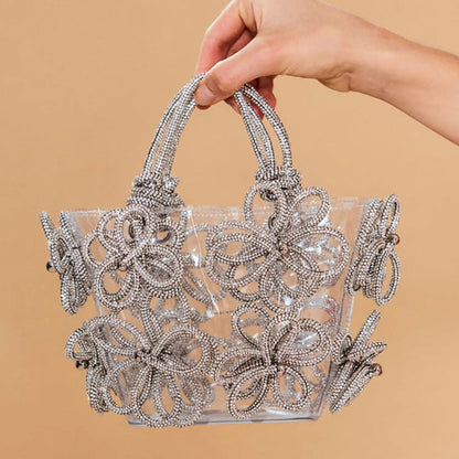 Bloom Rhinestone Pellucid Handbag