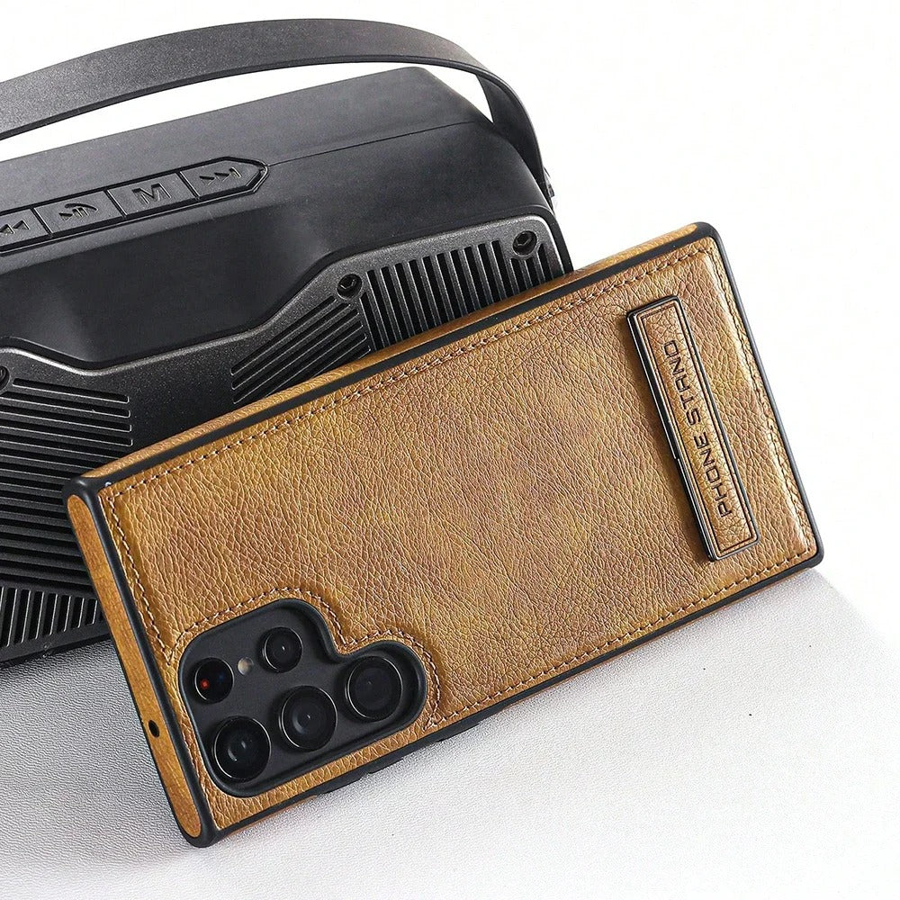 Genuine Leather Bracket Holder Case - Samsung