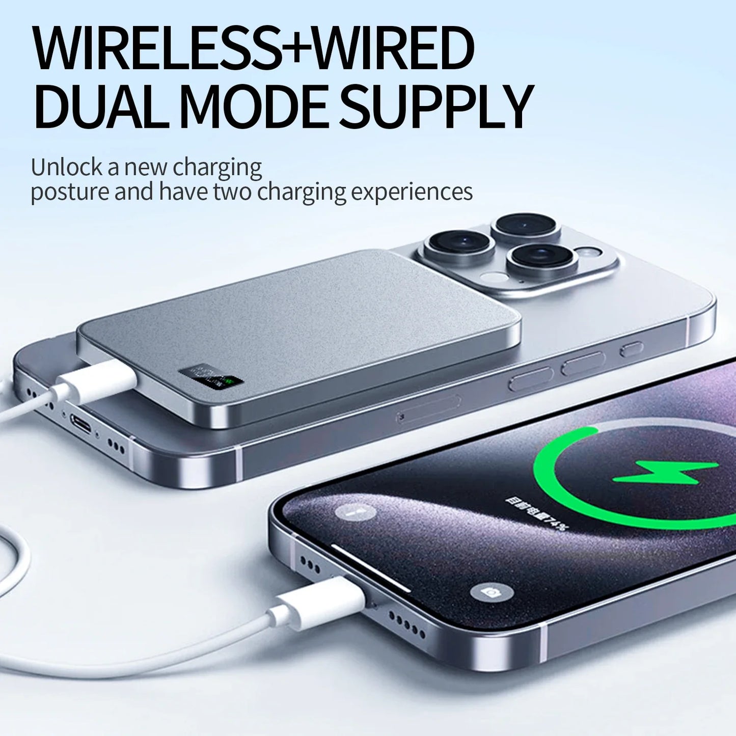 Stylish 5000mAh 20W 3-in-1 Magnetic Power Bank