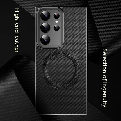 Carbon Fibre Texture Magnetic Suction Case - Samsung