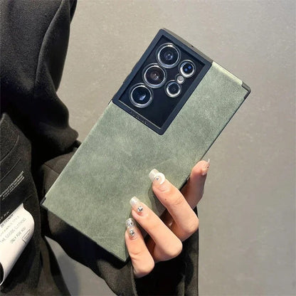Luxury Suede Matte Leather Case - Samsung