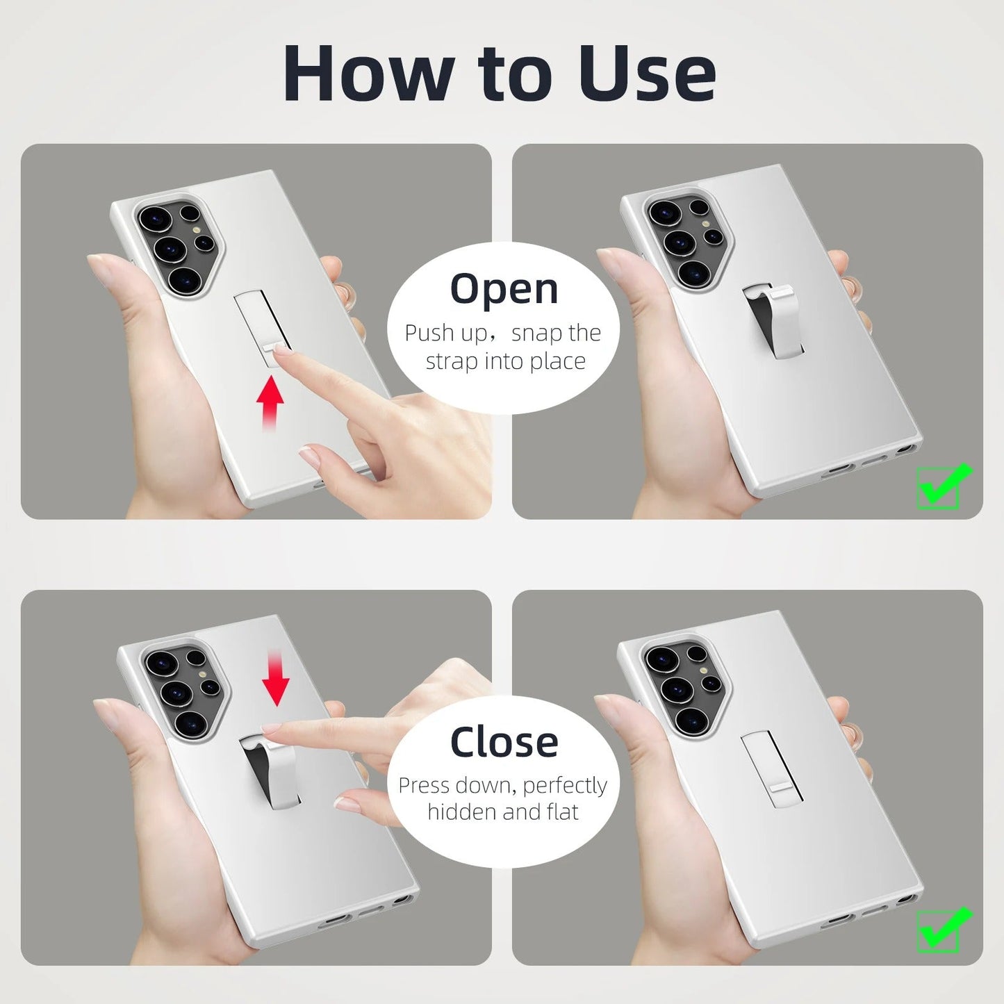 Luxury Magnetic Finger Grip Kickstand Case - Samsung
