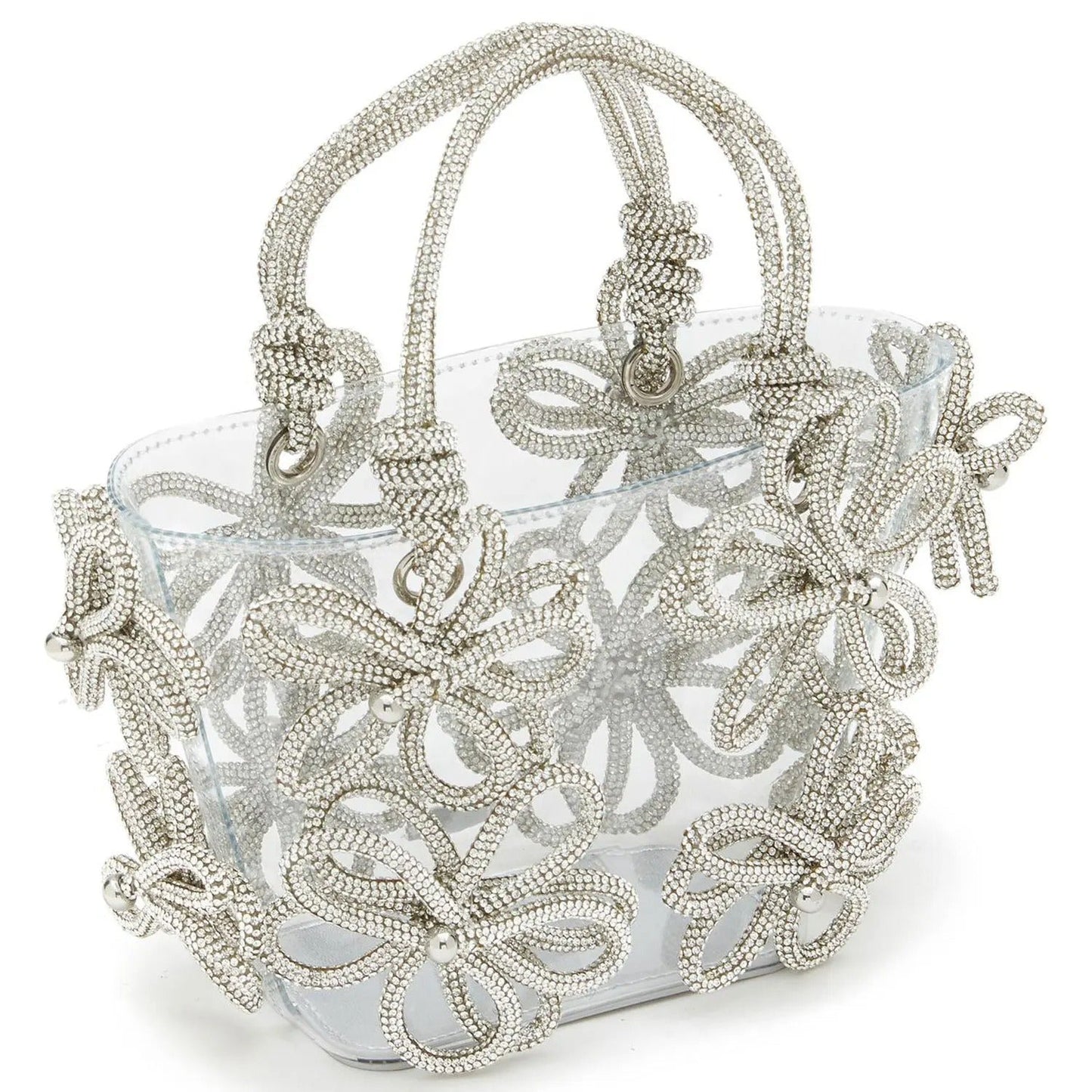 Bloom Rhinestone Pellucid Handbag