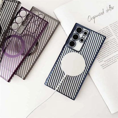 Premium 6D Carbon Fiber Magsafe Case - Samsung