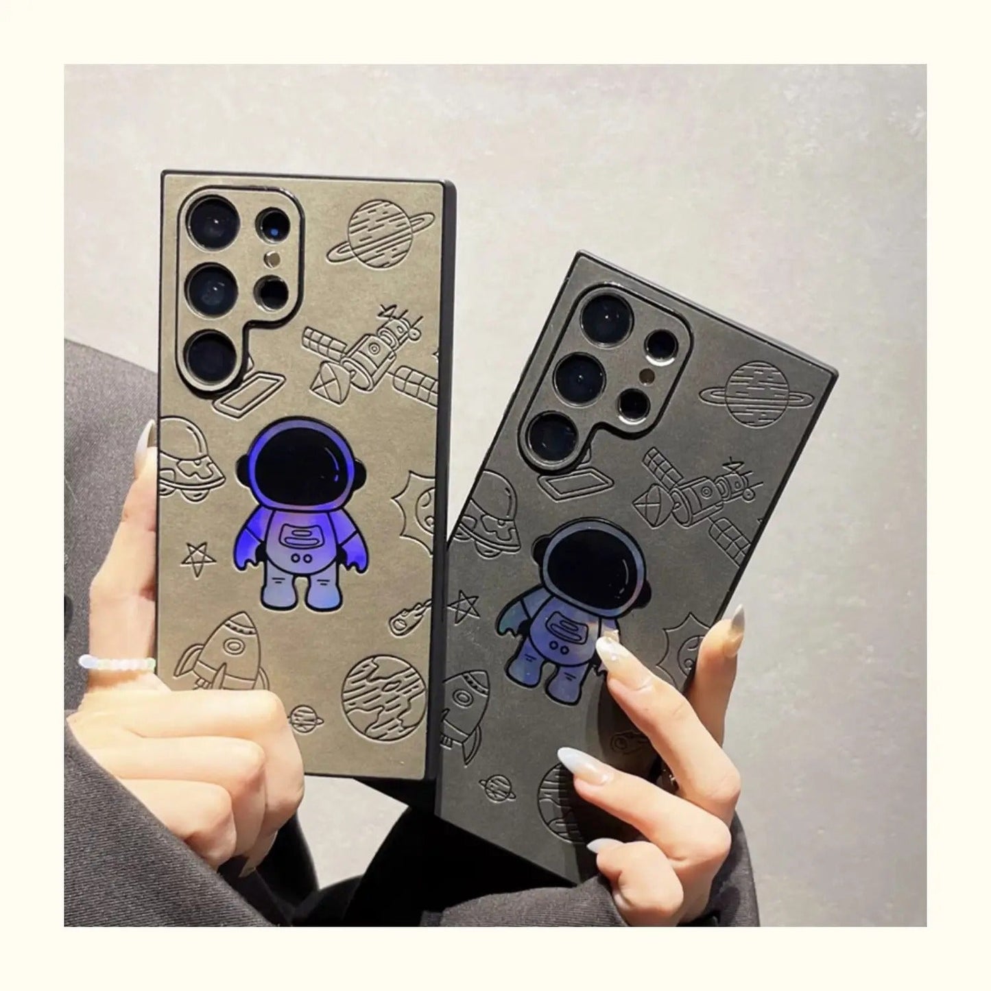 Luxury Laser Astronaut Leather Case - Samsung