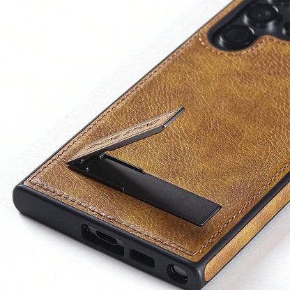 Genuine Leather Bracket Holder Case - Samsung