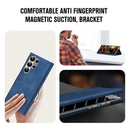 Premium Leather Wallet Case With Pen Slot - Samsung