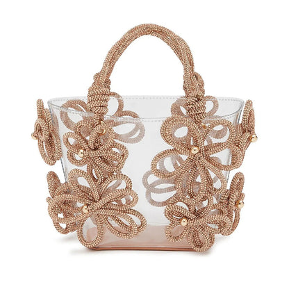 Bloom Rhinestone Pellucid Handbag
