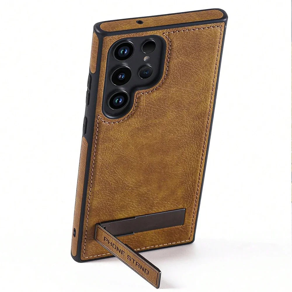 Genuine Leather Bracket Holder Case - Samsung