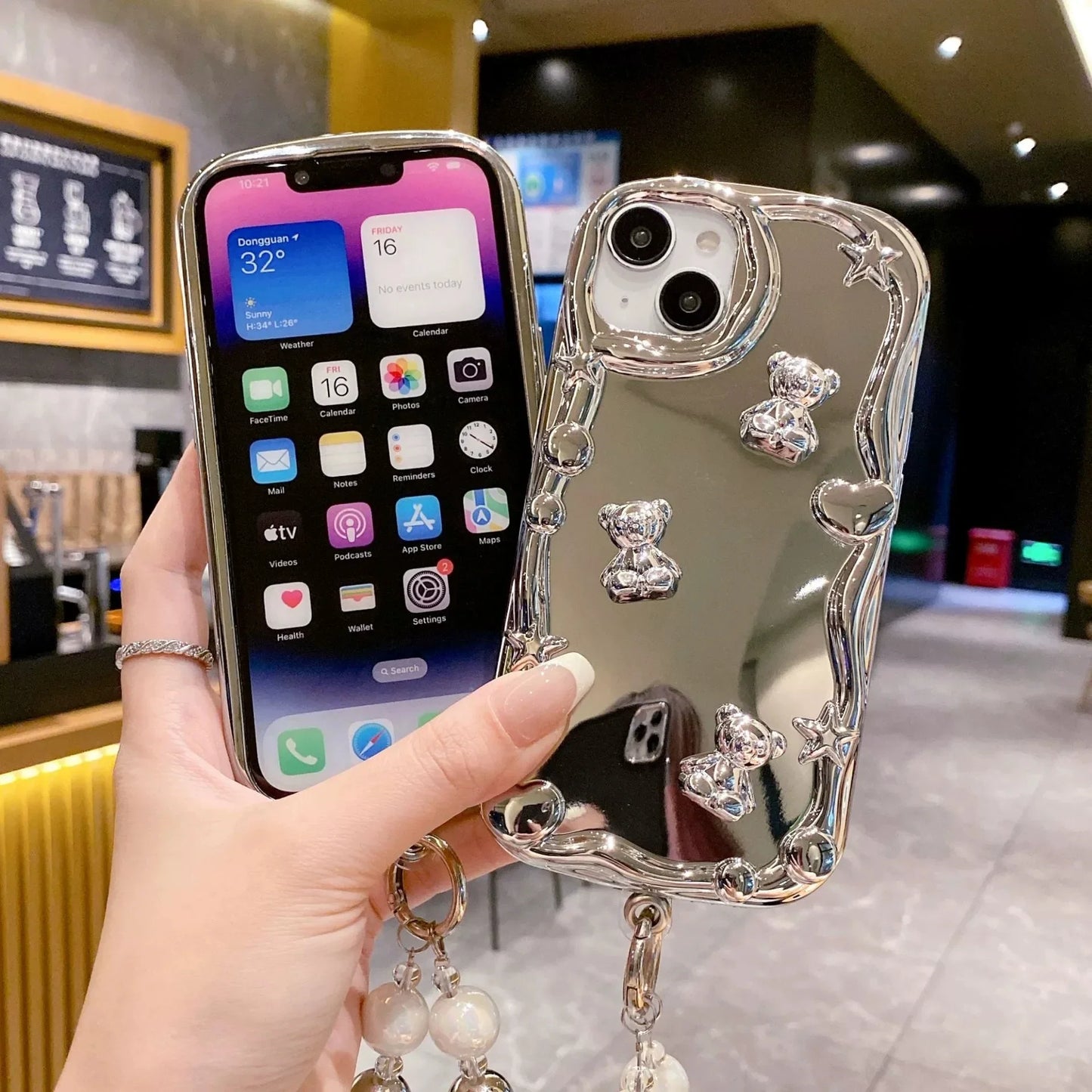 Glam Wave Mirror Makeup Case - iPhone