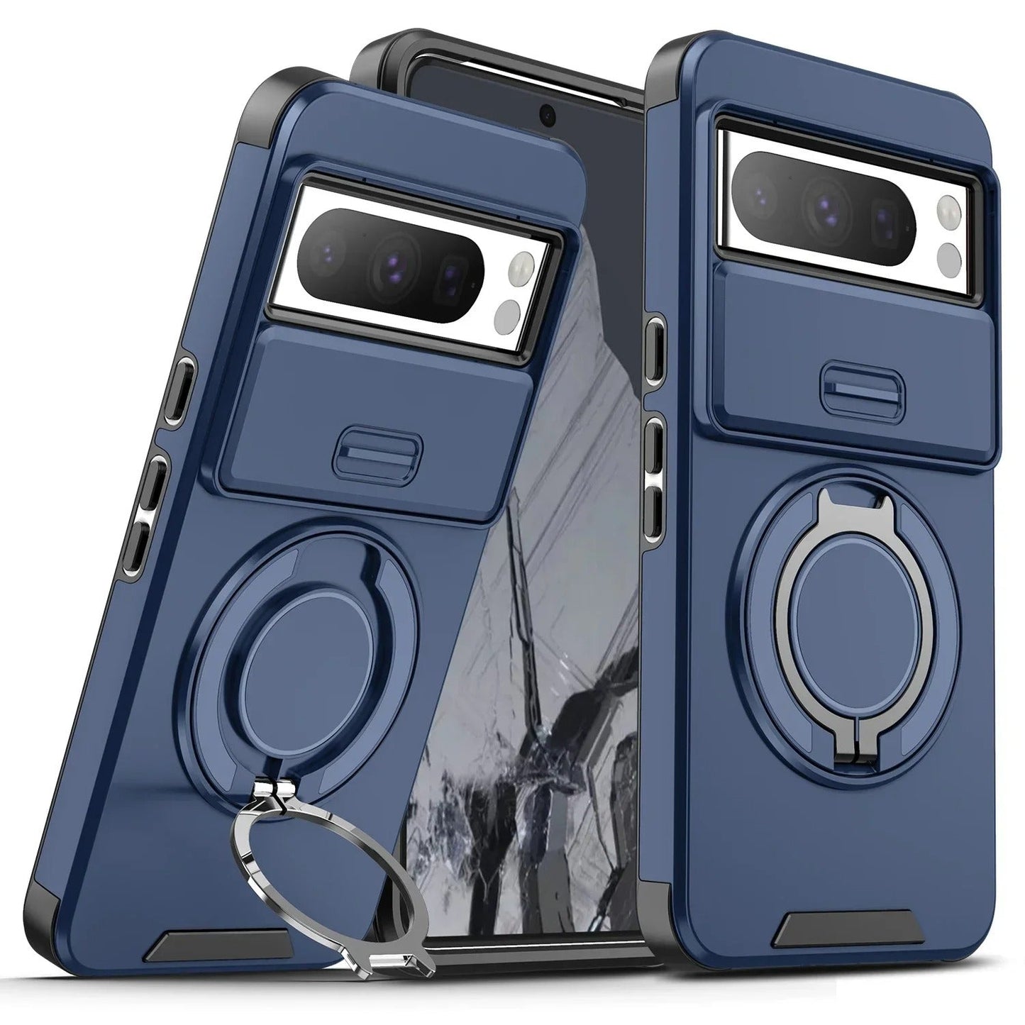 Dual Layer Hybrid Magnetic Ring Stand Case - Google