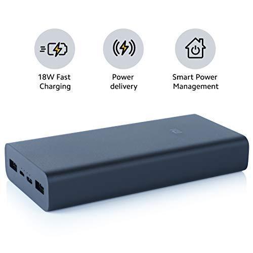 MI Power Bank 3i 20000mAh Lithium Polymer 18W Fast Power Delivery Charging | Input- Type C | Micro USB| Triple Output | Black.