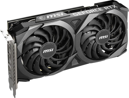 MSI Gaming GeForce RTX 3060 gddr6 pci_e_x16 12GB 15 Gbps GDRR6 192-Bit HDMI/DP PCIe 4 Torx Twin Fan Ampere OC Graphics Card (RTX 3060 Ventus 2X 12G OC), Black Preowned