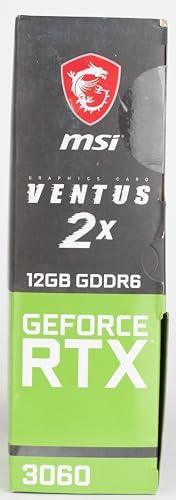MSI Gaming GeForce RTX 3060 gddr6 pci_e_x16 12GB 15 Gbps GDRR6 192-Bit HDMI/DP PCIe 4 Torx Twin Fan Ampere OC Graphics Card (RTX 3060 Ventus 2X 12G OC), Black Preowned