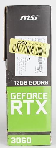 MSI Gaming GeForce RTX 3060 gddr6 pci_e_x16 12GB 15 Gbps GDRR6 192-Bit HDMI/DP PCIe 4 Torx Twin Fan Ampere OC Graphics Card (RTX 3060 Ventus 2X 12G OC), Black Preowned