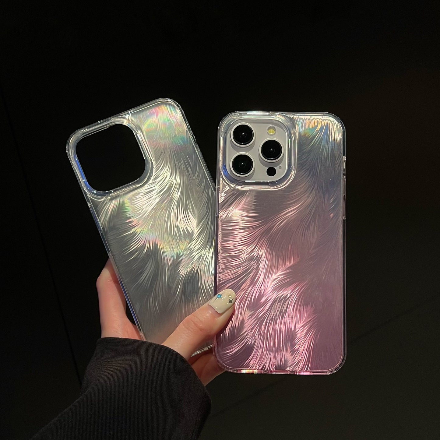 Luxury Feather Gradient Glitter Case - iPhone