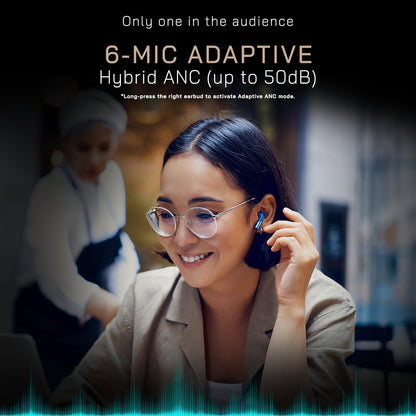 Noise Newly Launched Buds Xero Truly Wireless in-Ear Earbuds with Adaptive Hybrid ANC (Upto 50dB), in-Ear Detection, Sound+ Algorithm, 12.4MM Driver, 50H Playtime, BT v5.3(Chrome Black)