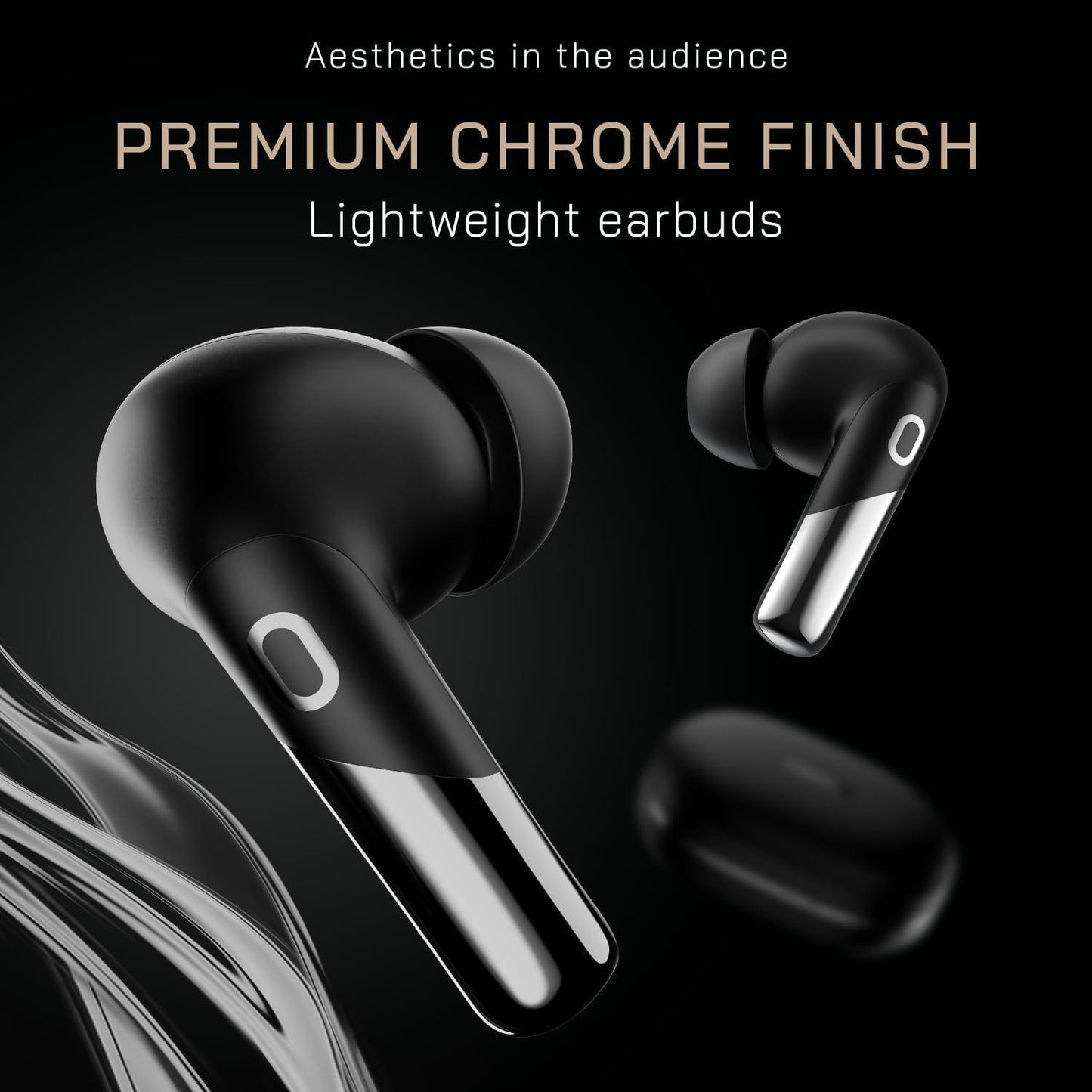 Noise Newly Launched Buds Xero Truly Wireless in-Ear Earbuds with Adaptive Hybrid ANC (Upto 50dB), in-Ear Detection, Sound+ Algorithm, 12.4MM Driver, 50H Playtime, BT v5.3(Chrome Black)
