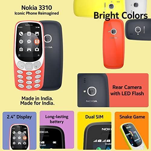 Nokia 3310 Dual SIM Keypad Phone with MP3 Player, Wireless FM Radio and Rear Camera | Grey
