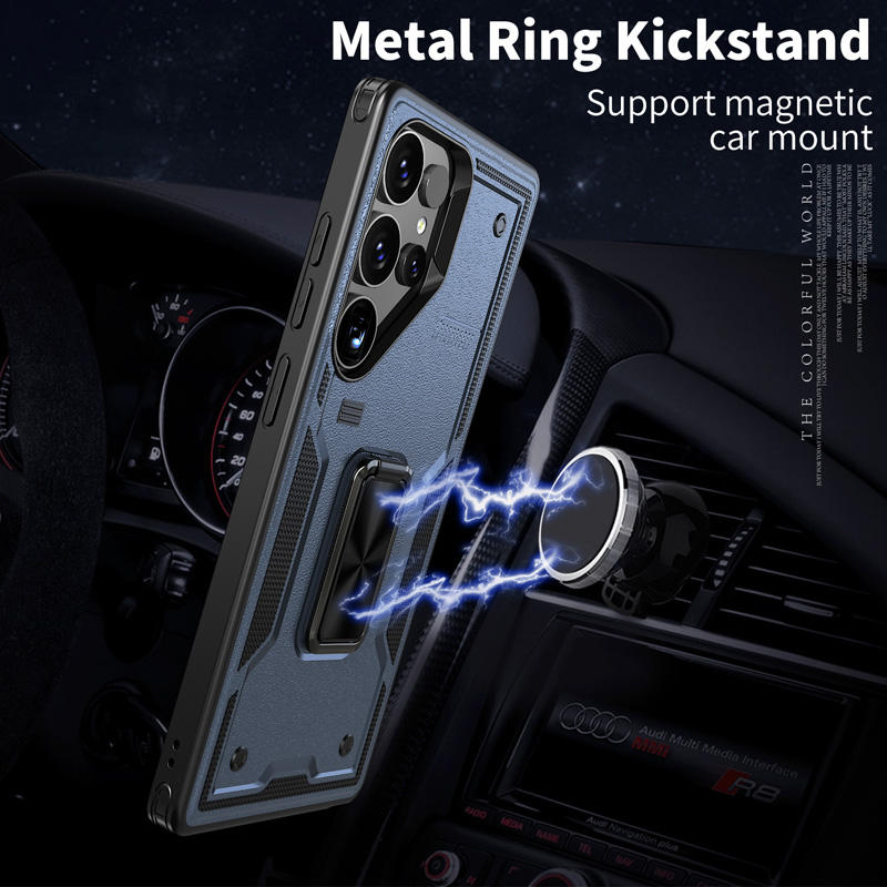 Sculpted Armor Metal Ring Kickstand Case - Samsung