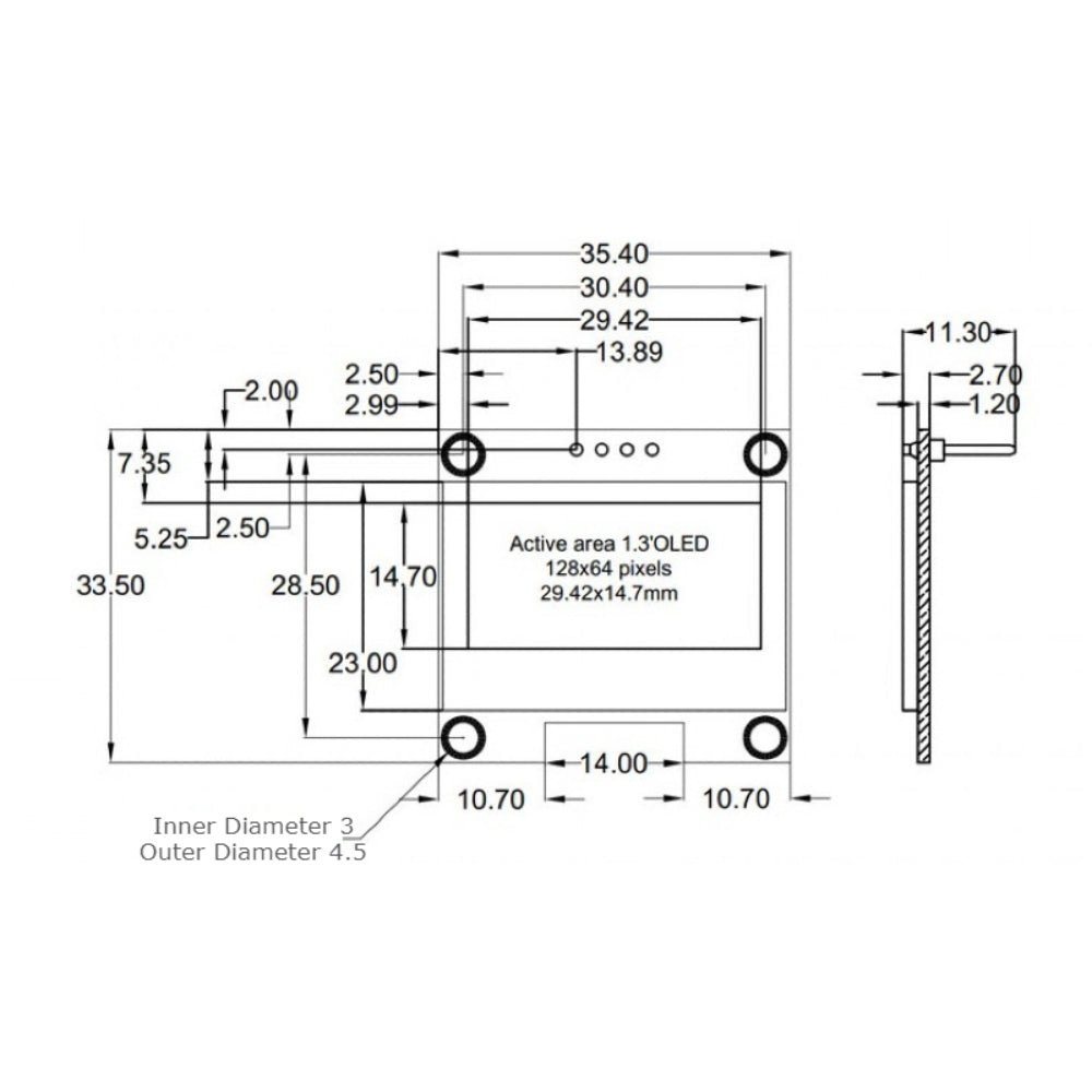 1.3 Inch I2C IIC 4 pin OLED Display Module with VCC GND-White
