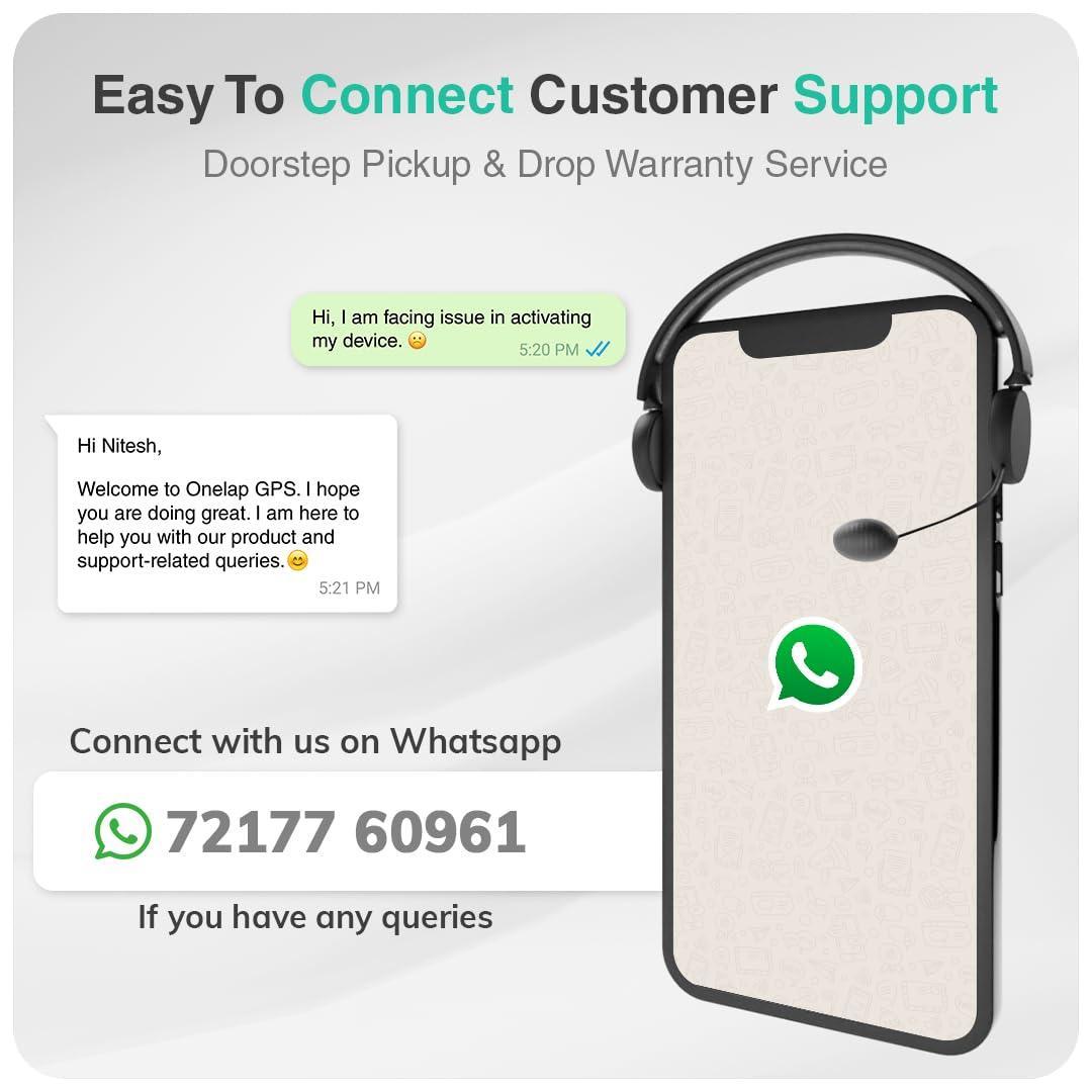 Onelap GO - Wireless GPS Tracker for Car, Kids School Bag, Family Vehicles, Scooty or Anything with (1 Year Pre-Recharged SIM Included + Android + iOS app)