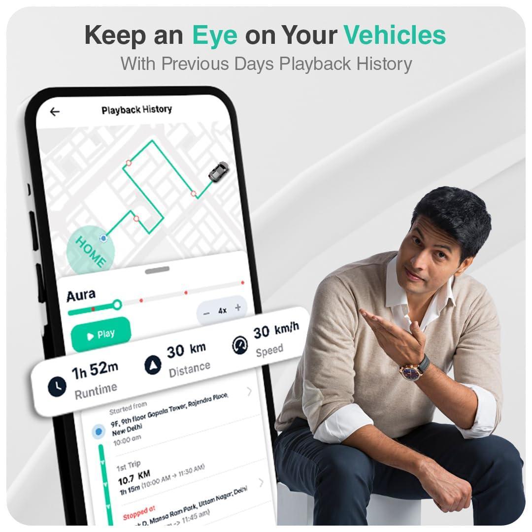 Onelap GO - Wireless GPS Tracker for Car, Kids School Bag, Family Vehicles, Scooty or Anything with (1 Year Pre-Recharged SIM Included + Android + iOS app)